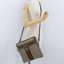 GUCCI GG Supreme Offdia WebSherry Line Bag PVC Beige Goud 547934 Auth gh1908-27