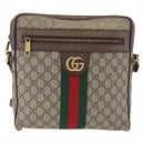 GUCCI GG Supreme Offdia WebSherry Line Bag PVC Beige Goud 547934 Auth gh1908-13