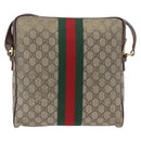 GUCCI GG Supreme Offdia WebSherry Line Bag PVC Beige Goud 547934 Auth gh1908-2
