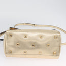 Salvatore Ferragamo Gancini Handtasche Leder 2-Wege Gold Auth gh1909A-12