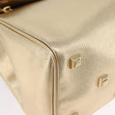 Salvatore Ferragamo Gancini Handtasche Leder 2-Wege Gold Auth gh1909A-13