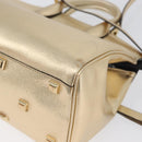 Salvatore Ferragamo Gancini Handtasche Leder 2-Wege Gold Auth gh1909A-16