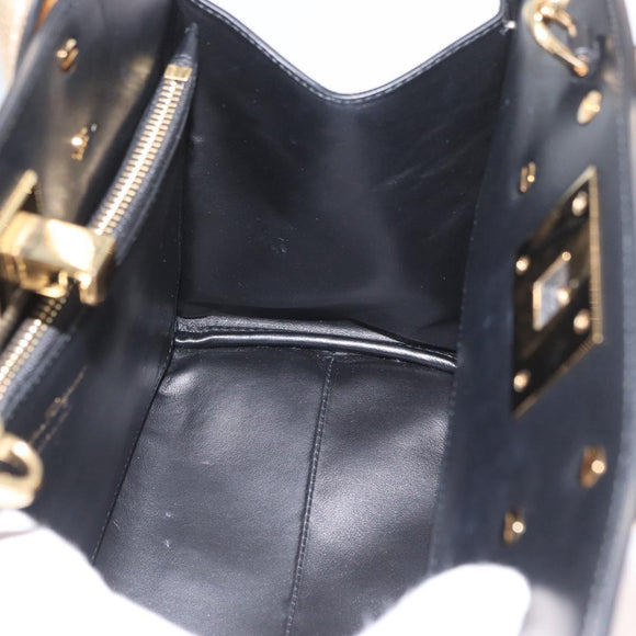 Salvatore Ferragamo Gancini Handtasche Leder 2-Wege Gold Auth gh1909A