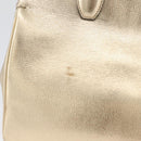 Salvatore Ferragamo Gancini Handtasche Leder 2-Wege Gold Auth gh1909A-4