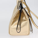 Salvatore Ferragamo Gancini Handtasche Leder 2-Wege Gold Auth gh1909A-6