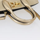 Salvatore Ferragamo Gancini Handtasche Leder 2-Wege Gold Auth gh1909A-8