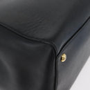 FENDI 2JOURS Hand Bag Leather 2way Black Gold Auth gh1916-9