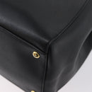 FENDI 2JOURS Hand Bag Leather 2way Black Gold Auth gh1916-18