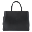 FENDI 2JOURS Hand Bag Leather 2way Black Gold Auth gh1916-2