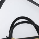 FENDI 2JOURS Hand Bag Leather 2way Black Gold Auth gh1916-14