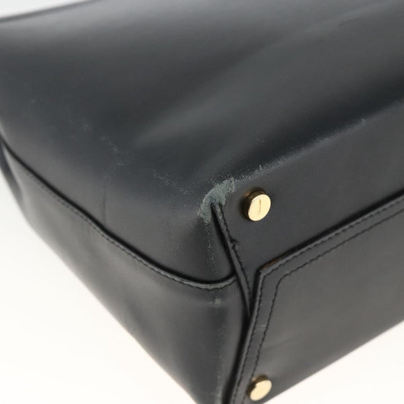 Salvatore Ferragamo Vala Shoulder Bag Leather Black Gold Auth gh1917