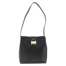 Salvatore Ferragamo Vala Shoulder Bag Leather Black Gold Auth gh1917-2