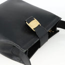 Salvatore Ferragamo Vala Shoulder Bag Leather Black Gold Auth gh1917-6
