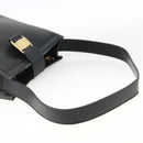Salvatore Ferragamo Vala Shoulder Bag Leather Black Gold Auth gh1917-7