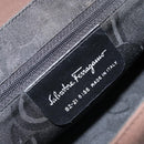 Salvatore Ferragamo Vala Shoulder Bag Nylon Brown Silver Auth gh1918-16