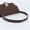 Salvatore Ferragamo Vala Shoulder Bag Nylon Brown Silver Auth gh1918-7