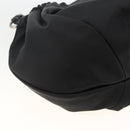 Salvatore Ferragamo Vala Hand Bag Nylon Black Silver Auth gh1920-16