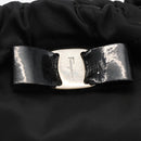 Salvatore Ferragamo Vala Hand Bag Nylon Black Silver Auth gh1920-10
