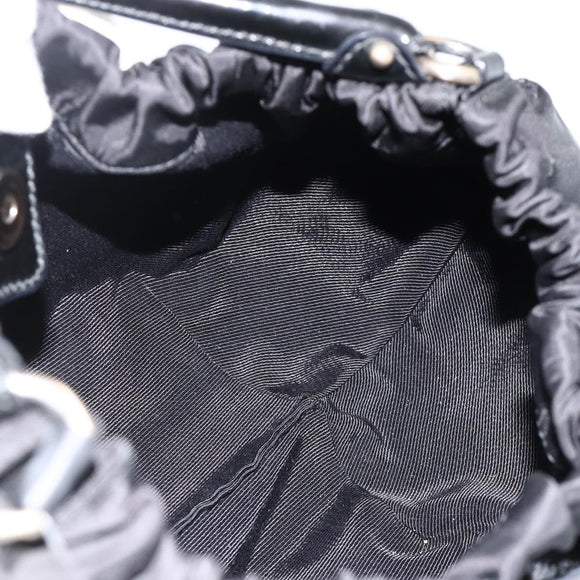 Salvatore Ferragamo Vala Hand Bag Nylon Black Silver Auth gh1920