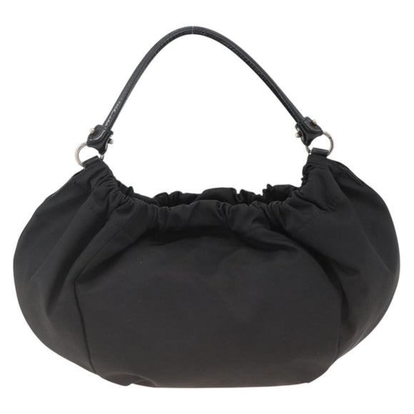 Salvatore Ferragamo Vala Hand Bag Nylon Black Silver Auth gh1920