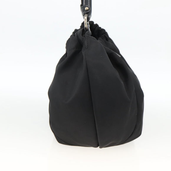 Salvatore Ferragamo Vala Hand Bag Nylon Black Silver Auth gh1920