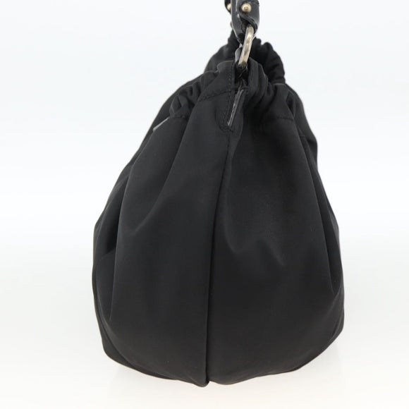 Salvatore Ferragamo Vala Hand Bag Nylon Black Silver Auth gh1920