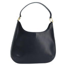 Salvatore Ferragamo Gancini Shoulder Bag Leather Navy Gold Auth gh1923-1