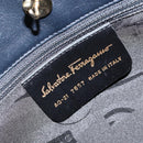 Salvatore Ferragamo Gancini Shoulder Bag Leather Navy Gold Auth gh1923-12