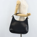 Salvatore Ferragamo Gancini Shoulder Bag Leather Navy Gold Auth gh1923-20
