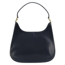 Salvatore Ferragamo Gancini Shoulder Bag Leather Navy Gold Auth gh1923-2