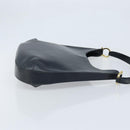Salvatore Ferragamo Gancini Shoulder Bag Leather Navy Gold Auth gh1923-3