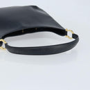 Salvatore Ferragamo Gancini Shoulder Bag Leather Navy Gold Auth gh1923-7