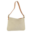 CELINE C Macadam Canvas Shoulder Bag Suede Beige Gold Auth gh1924-1