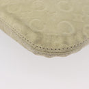 CELINE C Macadam Canvas Shoulder Bag Suede Beige Gold Auth gh1924-10