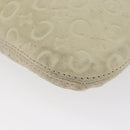 CELINE C Macadam Canvas Shoulder Bag Suede Beige Gold Auth gh1924-11