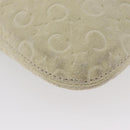 CELINE C Macadam Canvas Shoulder Bag Suede Beige Gold Auth gh1924-12