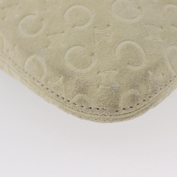 CELINE C Macadam Canvas Shoulder Bag Suede Beige Gold Auth gh1924