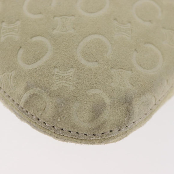 CELINE C Macadam Canvas Shoulder Bag Suede Beige Gold Auth gh1924