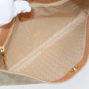 CELINE C Macadam Canvas Shoulder Bag Suede Beige Gold Auth gh1924-15