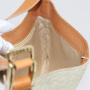 CELINE C Macadam Canvas Shoulder Bag Suede Beige Gold Auth gh1924-16