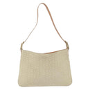 CELINE C Macadam Canvas Shoulder Bag Suede Beige Gold Auth gh1924-2