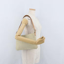 CELINE C Macadam Canvas Shoulder Bag Suede Beige Gold Auth gh1924-21