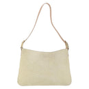 CELINE C Macadam Canvas Shoulder Bag Suede Beige Gold Auth gh1924-3