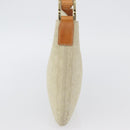 CELINE C Macadam Canvas Shoulder Bag Suede Beige Gold Auth gh1924-5