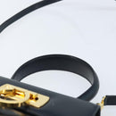 Salvatore Ferragamo Gancini Hand Bag Leather 2way Navy Gold Auth gh1925-14