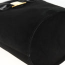 Salvatore Ferragamo Vala Hand Bag Suede Black Gold Auth gh1926-11