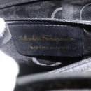 Salvatore Ferragamo Vala Hand Bag Suede Black Gold Auth gh1926-15