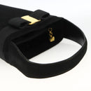 Salvatore Ferragamo Vala Hand Bag Suede Black Gold Auth gh1926-7