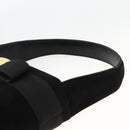 Salvatore Ferragamo Vala Hand Bag Suede Black Gold Auth gh1926-8