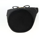 Salvatore Ferragamo Vala Hand Bag Suede Black Gold Auth gh1926-9